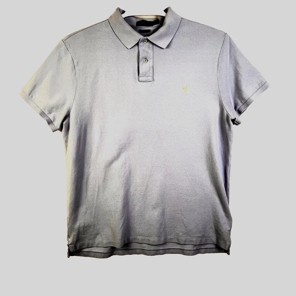 Polo Ralph Lauren Men's XL Slim Fit Light Blue Polo Golf Shirt Preppy Classic